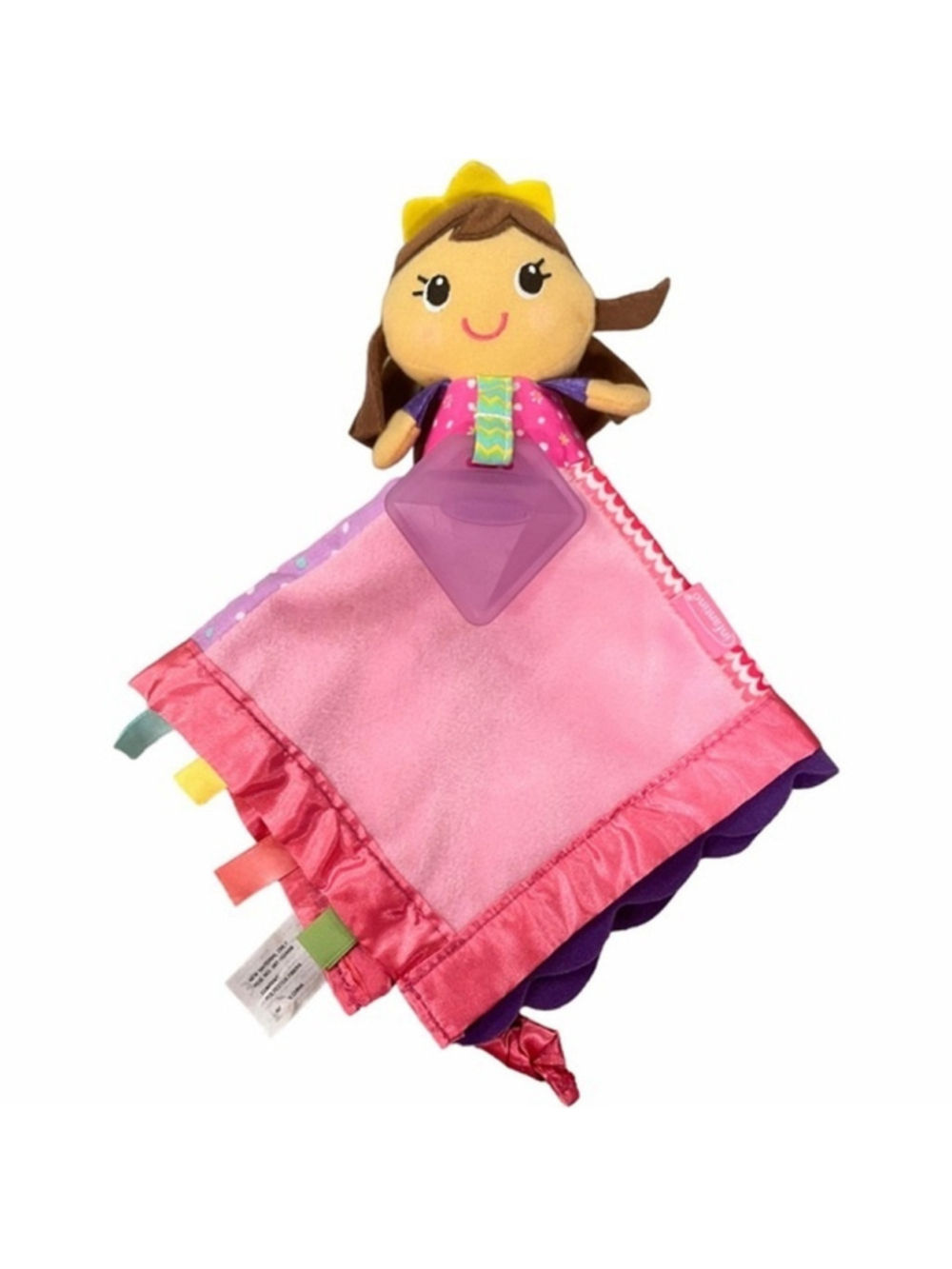 INFANTINO Sparkle Princess Doll Lovey Teether Security Blanket Satin Sensory 12”